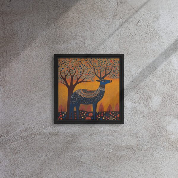Indigo Mosaic Stag Art - Image 2