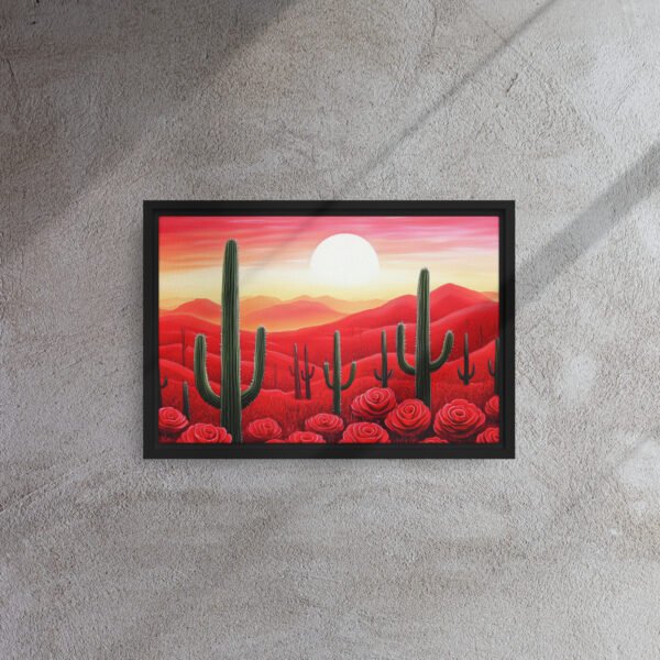 Crimson Desert Bloom Canvas - Image 2