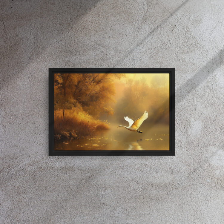 Golden Swan Autumn Lake - Image 2