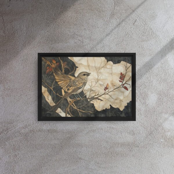 Sepia Songbird Branch Art - Image 2