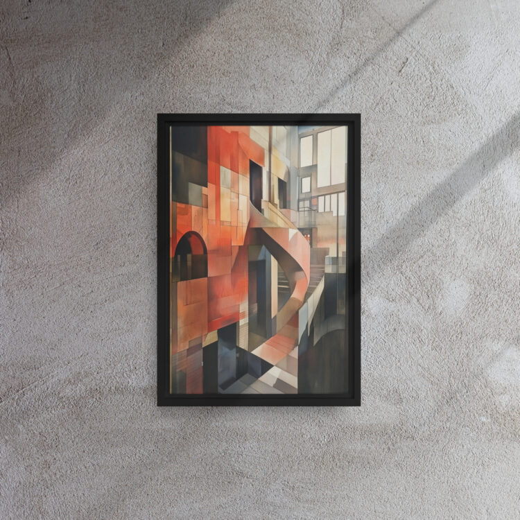 Sunlit Cubist Atrium Canvas - Image 2
