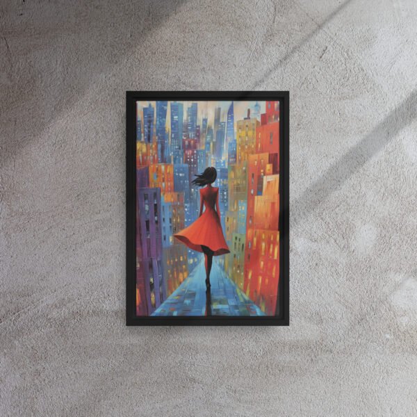 Scarlet Stroll Cityscape Canvas - Image 2