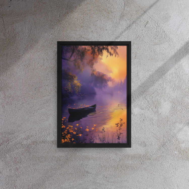 Twilight Blossom Rowboat Canvas - Image 2