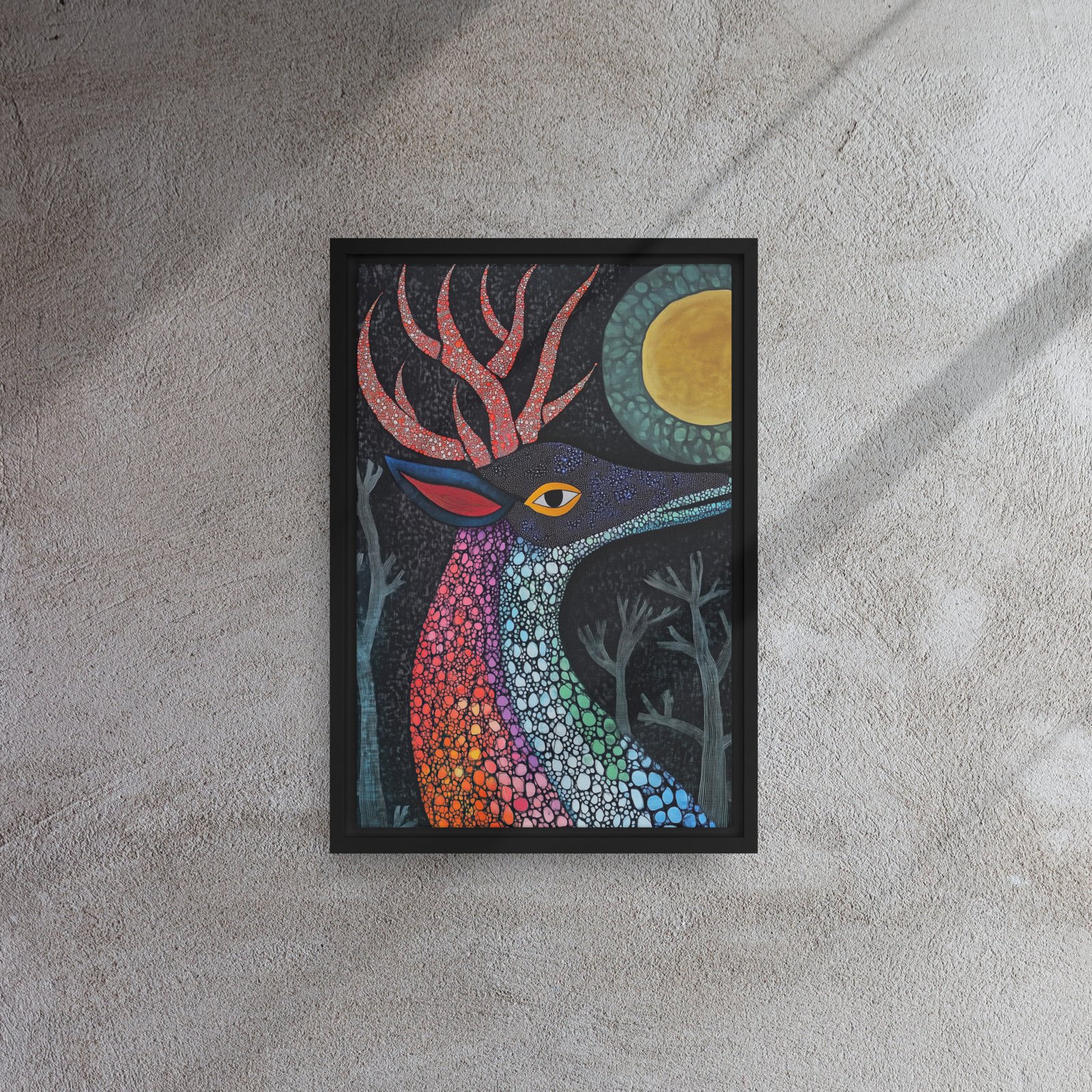 Rainbow Mosaic Deer Art - Image 2