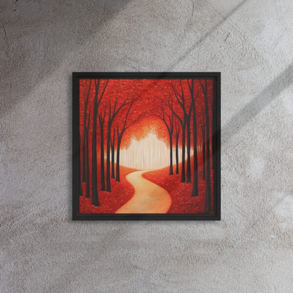 Scarlet Canopy Winding Trail - Framed Canvas Print