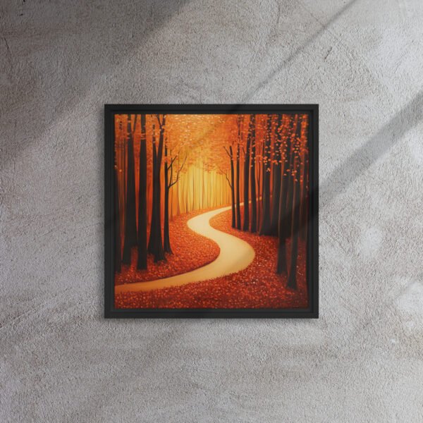 Amber Serenity Winding Woods - Framed Canvas Print