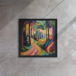 Enchanted Swirl Woodland Path framed canvas print