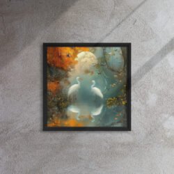Moonlit Egrets Autumn Canvas