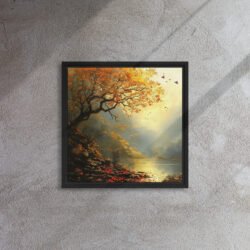 Autumn Lake Serenity framed canvas print