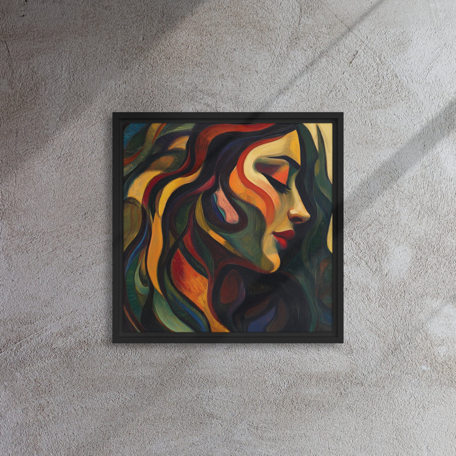 Prism Veil Muse - Framed Canvas Print