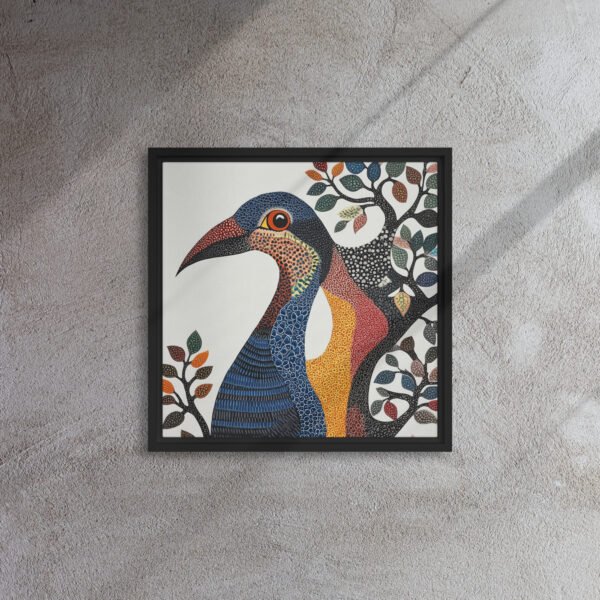 Mosaic Plumage Songbird - Framed Canvas Print