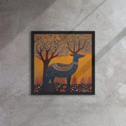 Indigo Mosaic Stag Art