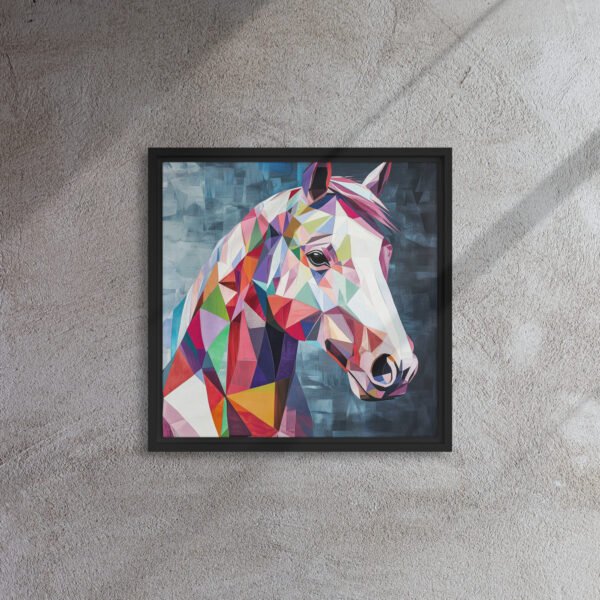 Kaleidoscope Horse Portrait - Framed Canvas Print