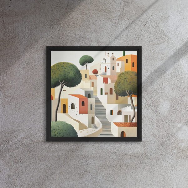 Mediterranean Stepscape - Framed Canvas Print