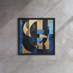 Sapphire Gold Geometry framed canvas print