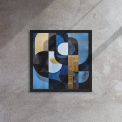 Midnight Gilded Geometry framed canvas print