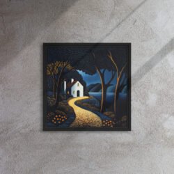 Glow Path to Lakehouse framed canvas print