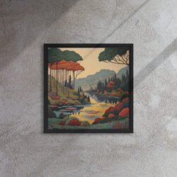 Pine Lake Reverie framed canvas print