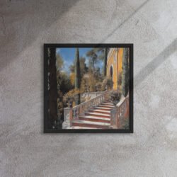 Cypress Stairway Elegance framed canvas print