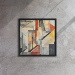 Cubist Staircase framed canvas print