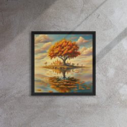 Golden Isle Reflection framed canvas print