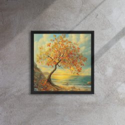 Shoreline Autumn Glow framed canvas print