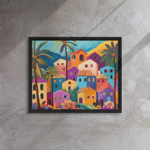 Neon Skyline Night Canvas - Image 3