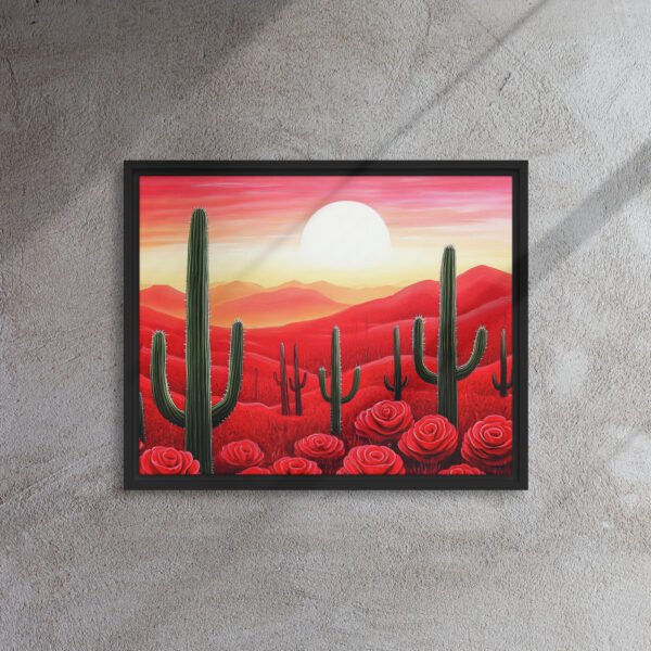 Crimson Desert Bloom Canvas - Image 3