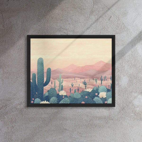 Blush Desert Cactus Canvas - Image 3