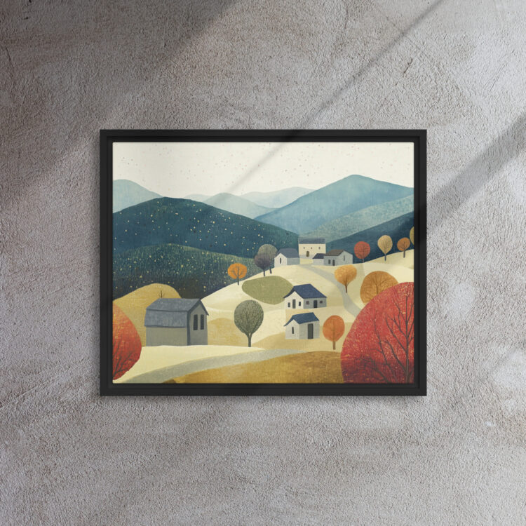 Autumn Hillside Village Serenity - Image 3
