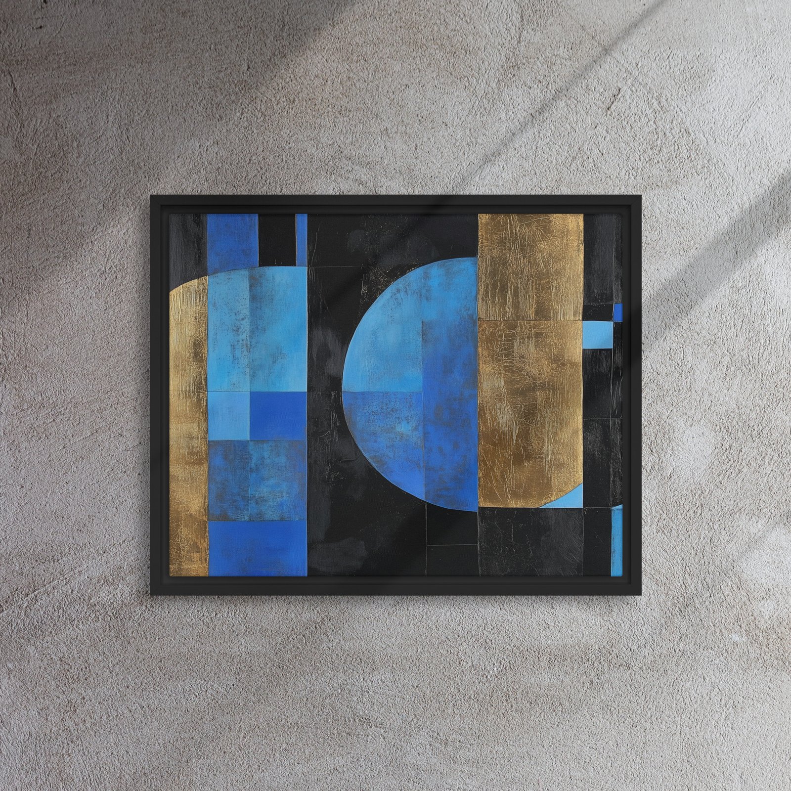 Blue Gold Noir Geometric Art - Image 3