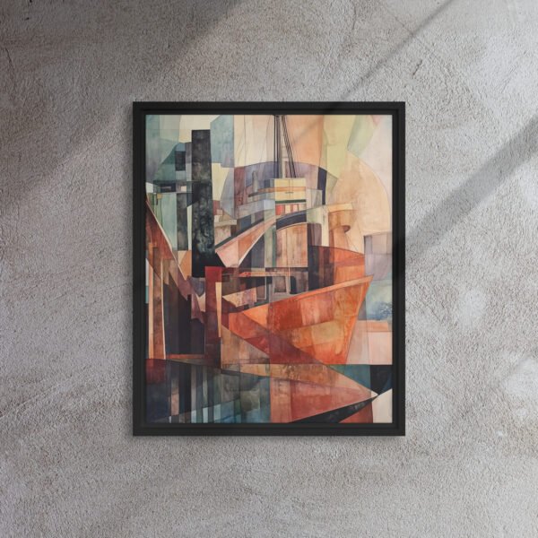 Cubist Harbor Vessel Canvas - Image 3