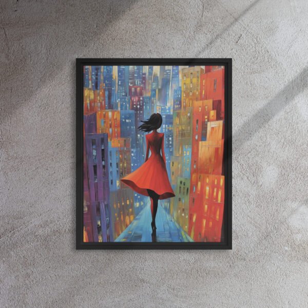 Scarlet Stroll Cityscape Canvas - Image 3