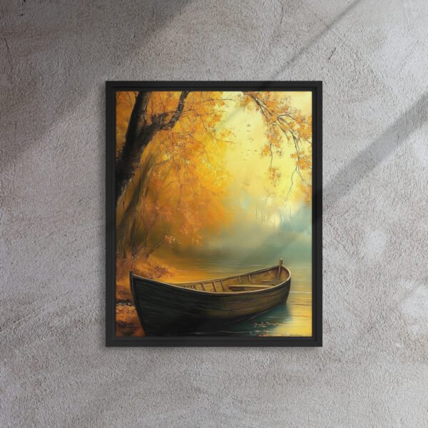 Golden Autumn Rowboat Art - Image 3