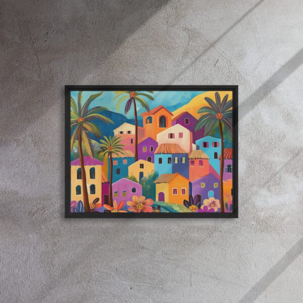 Neon Skyline Night Canvas - Image 4