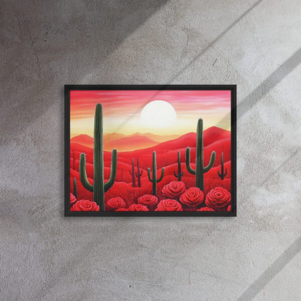Crimson Desert Bloom Canvas - Image 4