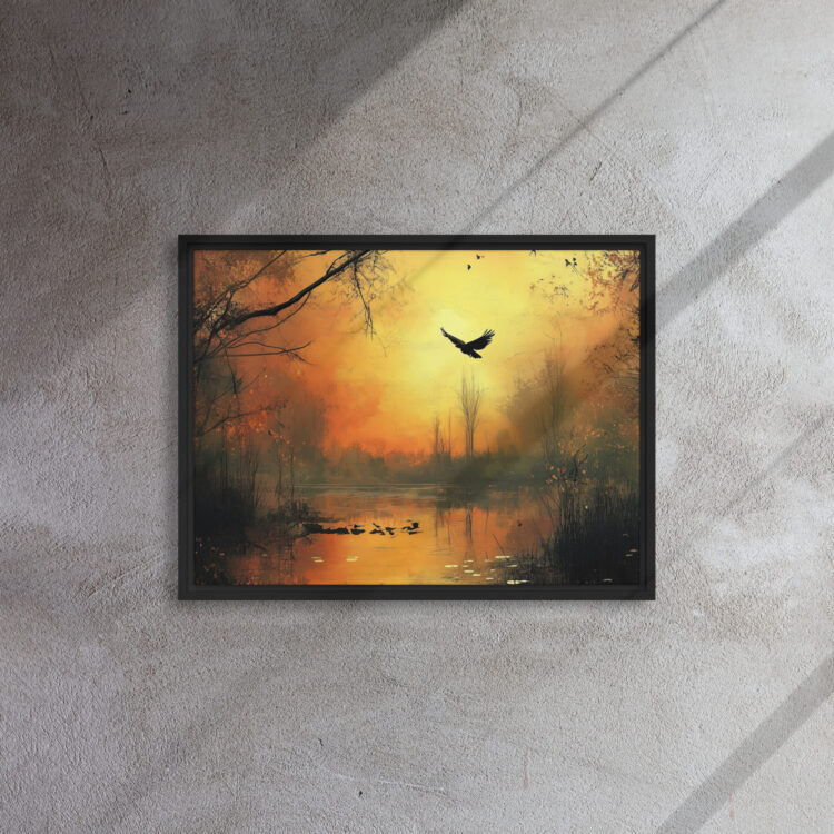 Autumn Dawn Lake Art - Image 4