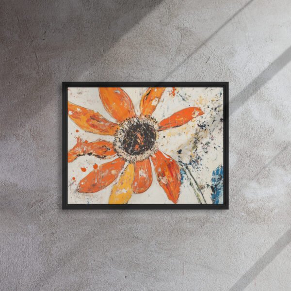 Tangerine Sunburst Flower Canvas - Image 4
