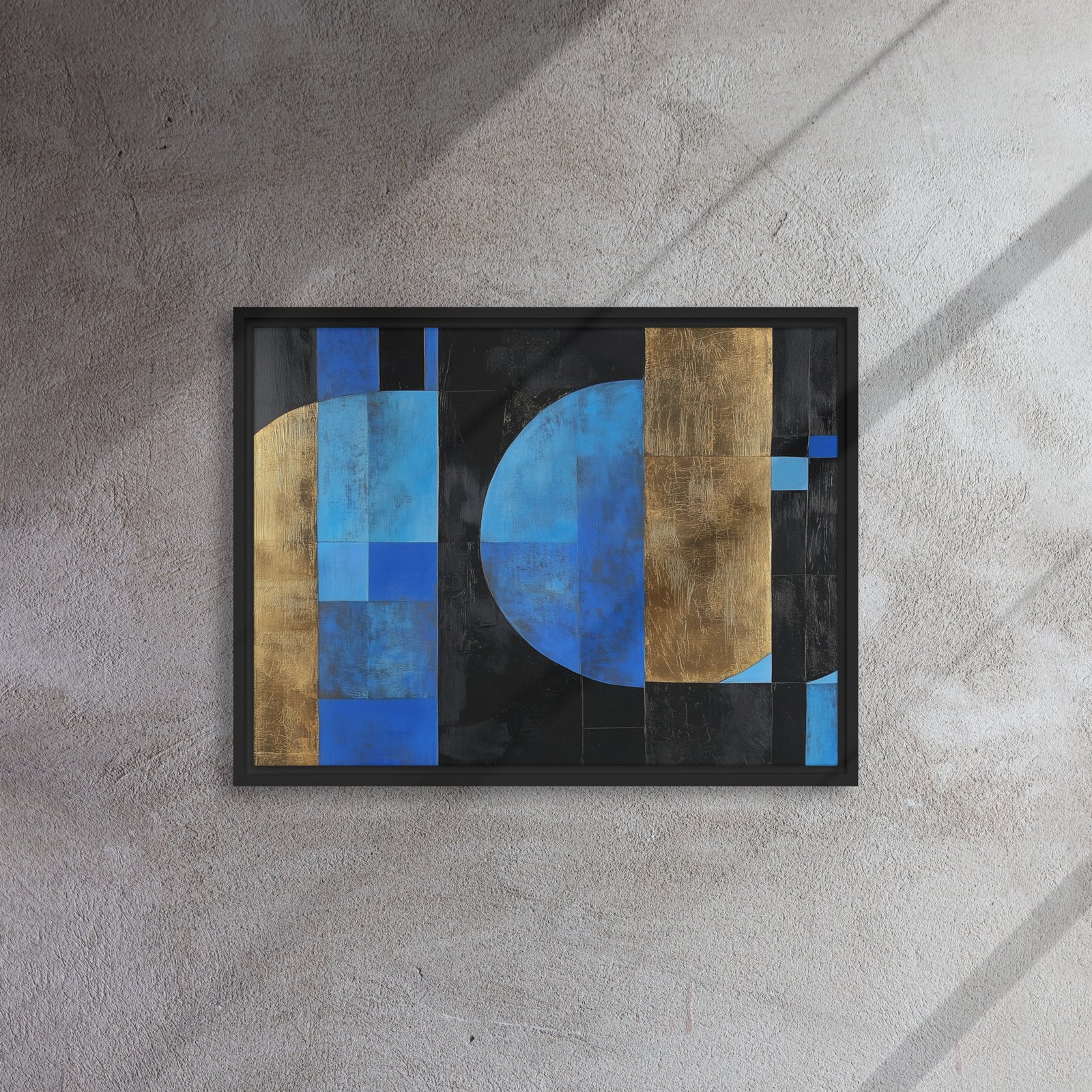 Blue Gold Noir Geometric Art - Image 4