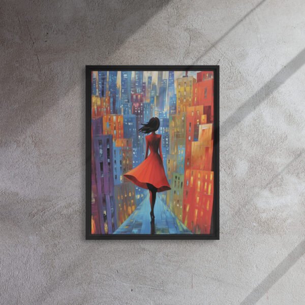 Scarlet Stroll Cityscape Canvas - Image 4