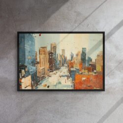 Blue Orange Cityscape Canvas