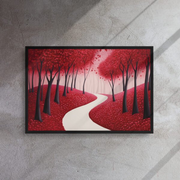 Crimson Forest Path Canvas - Framed Canvas Print