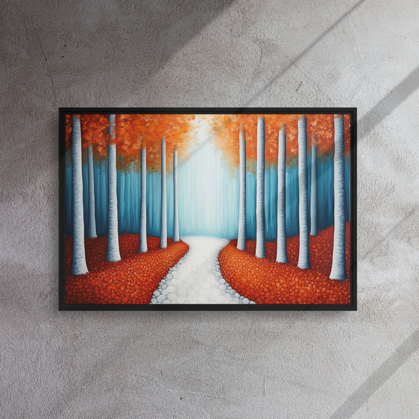 Sunlit Birch Forest Canvas - Framed Canvas Print