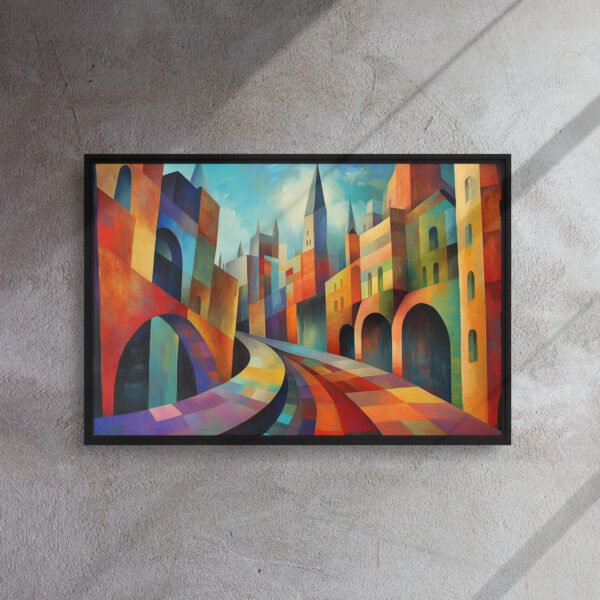 Chromatic Cityscape Canvas Art - Framed Canvas Print