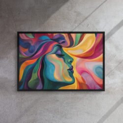 Radiant Mind Abstract Portrait framed canvas print