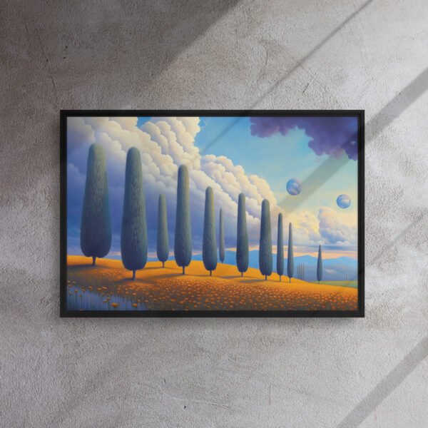 Dreamscape Cypress Meadow Art - Framed Canvas Print