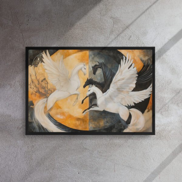 Eclipse Pegasus Harmony Art - Framed Canvas Print