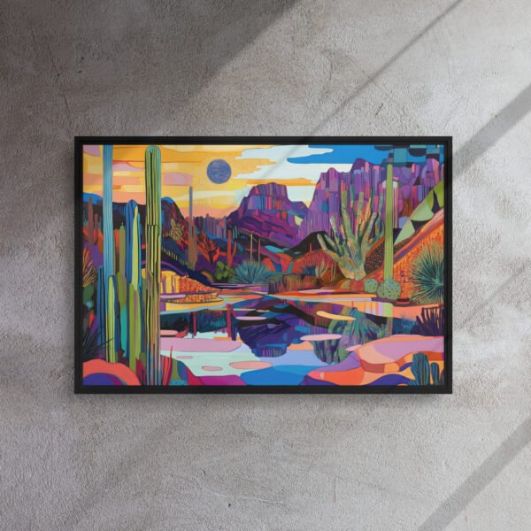 Vivid Desert Mirage Canvas - Framed Canvas Print