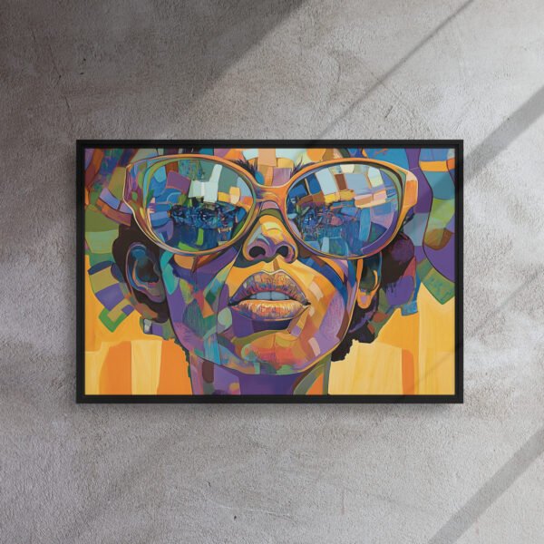 Vibrant Mosaic Portrait Canvas - Framed Canvas Print