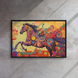 Neon Kinetic Stallion Canvas